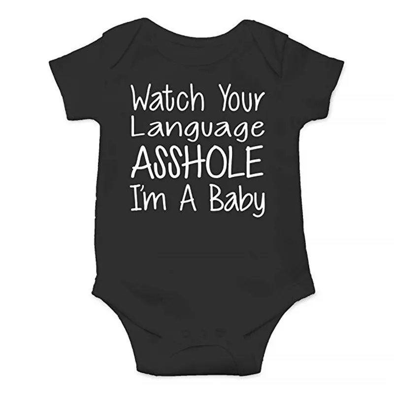 YSCULBUTOL часы вашего языка мудак im a baby Боди милая детская одежда от 0 до 12 месяцев для