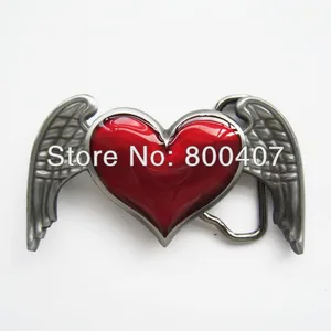 Розничная продажа; BUCKLE-T022 с пряжкой и крыльями ангела в форме сердца; Бесплатная доставка