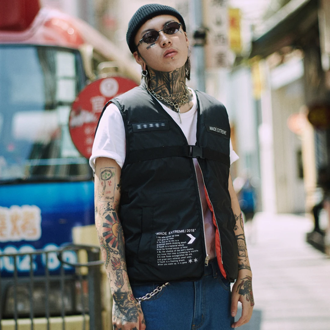 Aelfric Eden для мужчин 2018 зима Harajuku теплый толстый куртки без рукавов мужской на обе