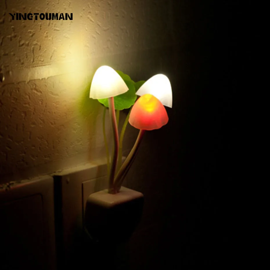 YINGTOUMAN EU Plug ночник индукционный сон гриб Светодиодная лампа 3 светодиодные