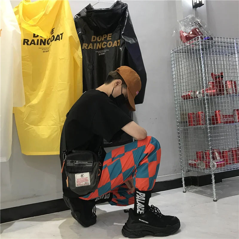 Хип-хоп гарем уличная одежда размера плюс штаны для бега в клетку Harajuku корейские женские мужские брюки в стиле панк карго шахматная доска рэп свободный низ