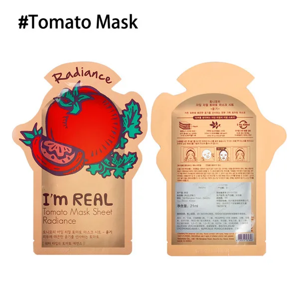 Tomato I'm REAL Tony mony маска для лица увлажняющая маска для лица контроль жирности отбеливание сокращение пор Корейская листовая маска для лица Уход за кожей - Цвет: Tomato