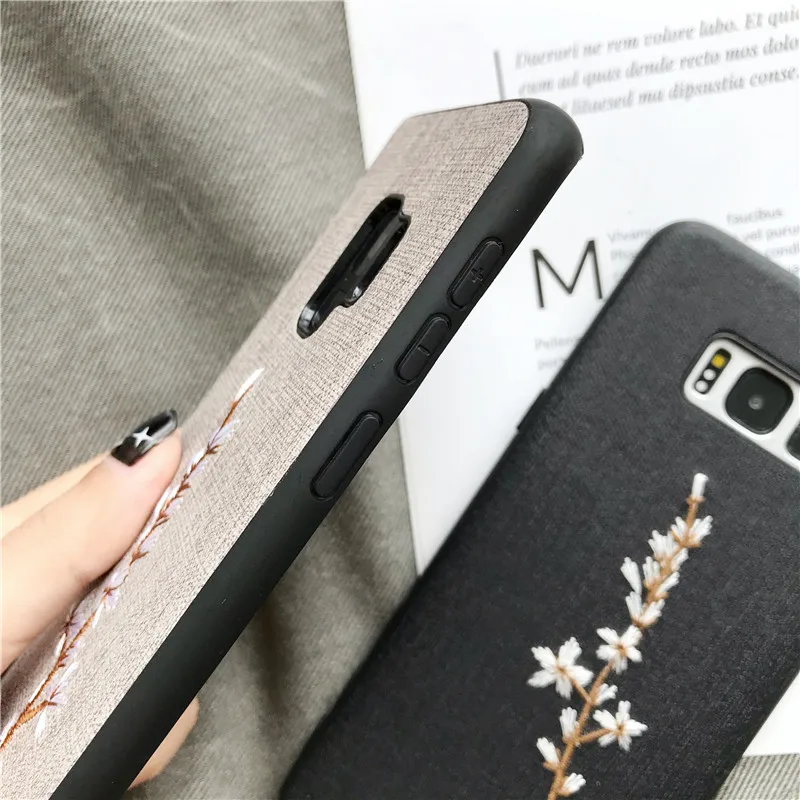 

DCHZIUAN Embroidery Flower Phone Case For Samsung Galaxy S10 S10 Plus S10e S9 S9plus S8 Plus Note 9 Note 8 Case Cover 3D Coque