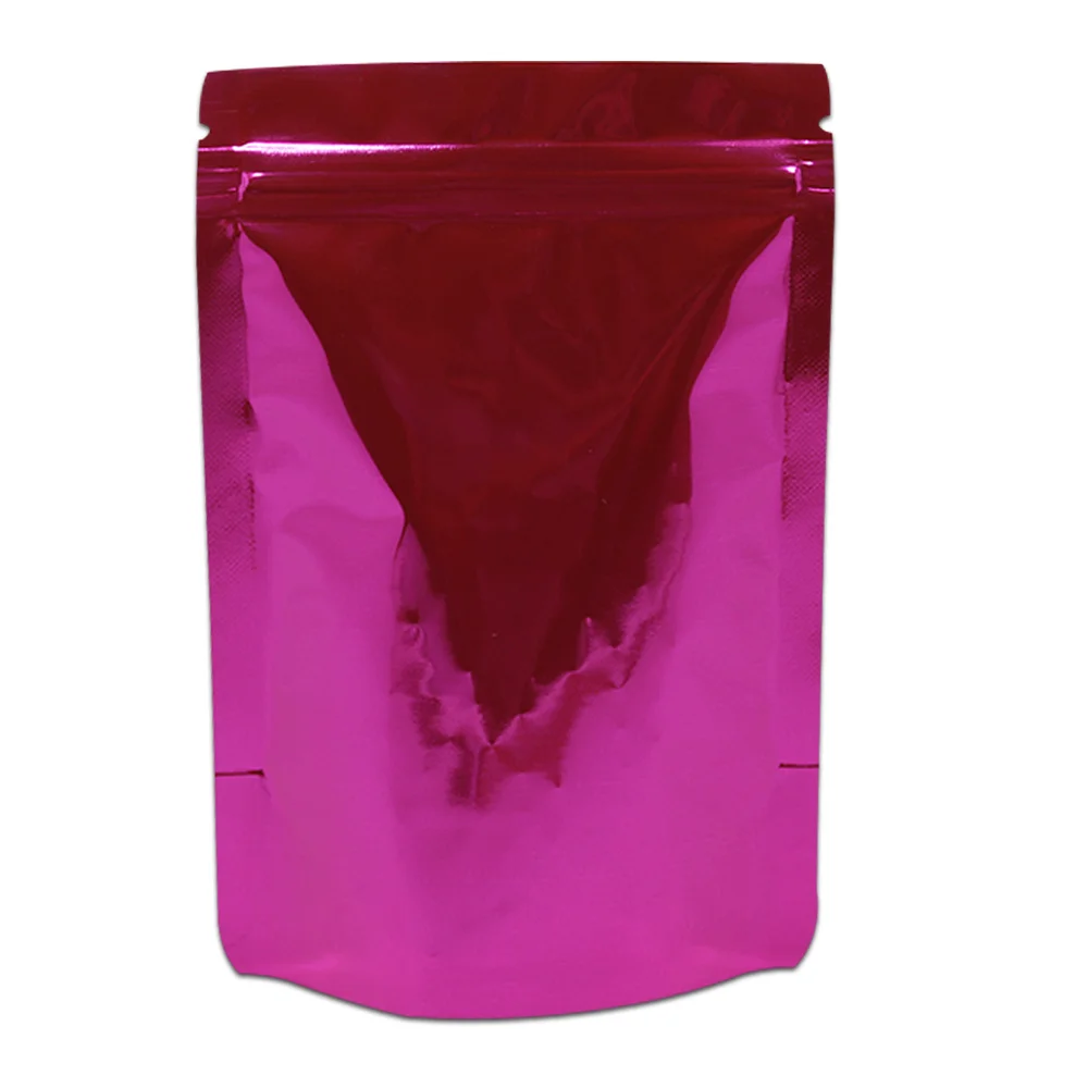 Pink 11*16 см термогерметичный стоячий пакет для продуктов со струнным замком упаковка из алюминия цветная майларовая фольга кофе гайки мешок для упаковки конфет - Цвет: Pink