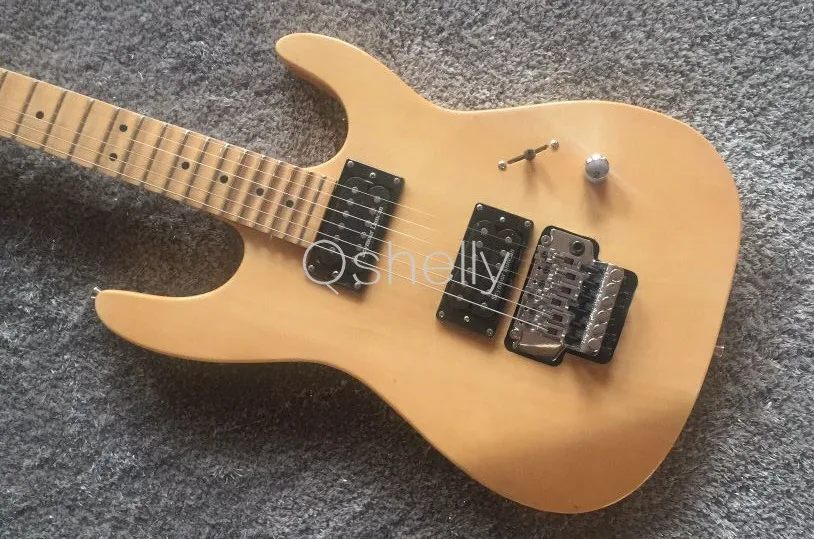 QShelly custom электрическая гитара с натуральным Charvel maple волнистая шея хром floyd rose