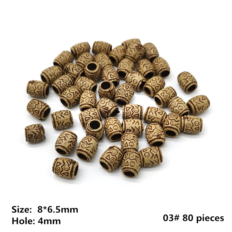 03 (80 pieces) 24 стиля имитация деревянных бусин акриловые бусины различных форм разделительные бусины для самостоятельного изготовления ювелирных изделий - Цвет: 03 (80 pieces)