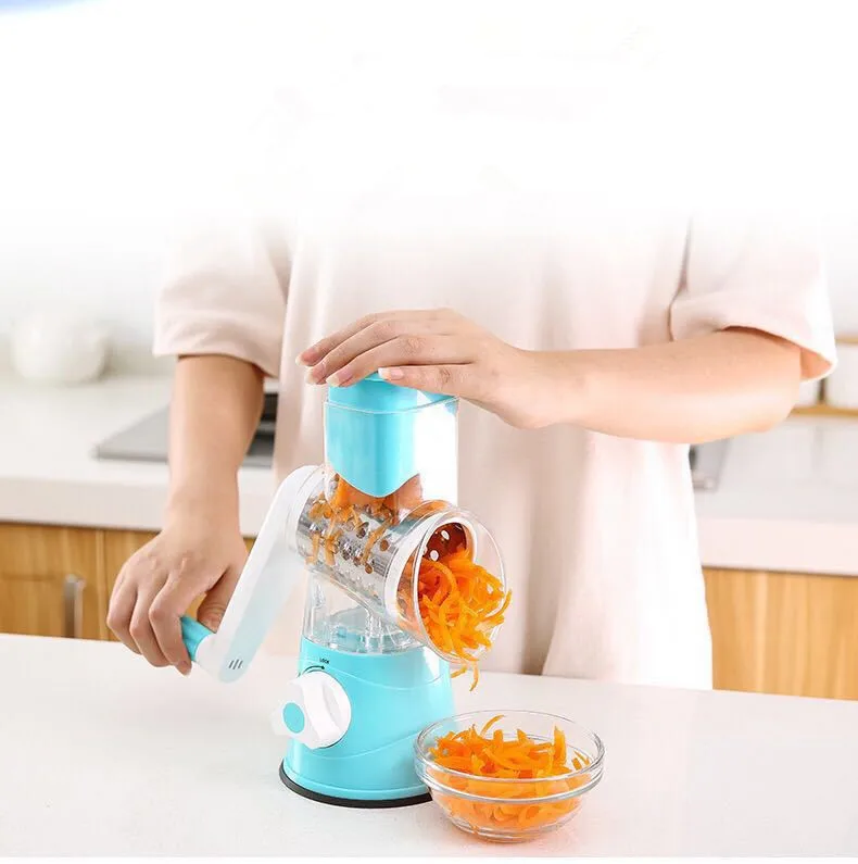 

1 шт., 3 в 1, ручная овощерезка, слайсер, многофункциональная круглая мандолина, слайсер для картофельного сыра, кухонный гаджет, аксессуары, QA 072