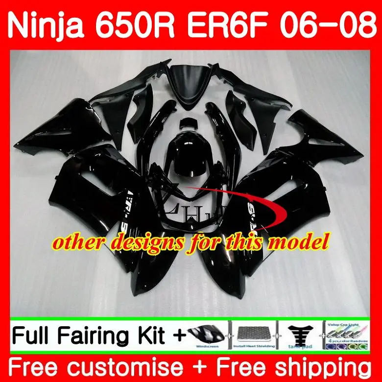 Корпус для KAWASAKI NINJA TOP red flames 650R ER6 F 650 ER-6F 06-08 4SH6 Ninja650R ER6F 06 07 08 ER 6F 2006 2007 2008 комплект