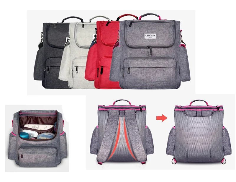 Большая многофункциональная водонепроницаемая сумка для подгузников унисекс