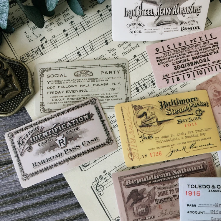 YPP ремесло мусор журнал Ретро билеты наклейки для скрапбукинга счастливый