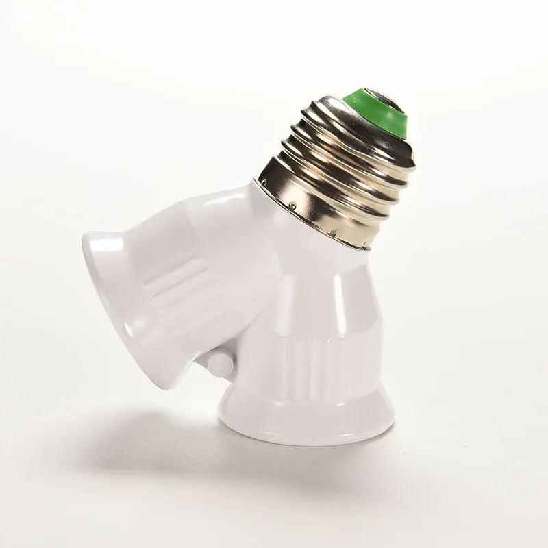 

1PCS White Lamp Bulb Base Socket E27 Lamps Holder Converter Bulb Lighting 1 to 2 Splitter Adapt Converter E27 LED Halogen Light