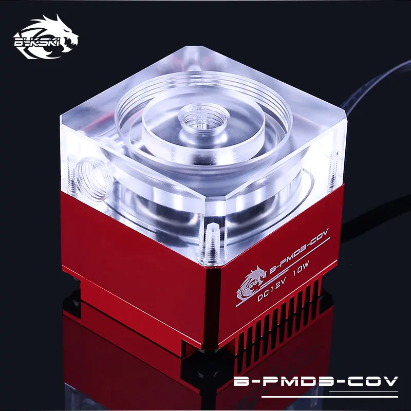 Bykski B-PMD3-COV PWM водяного охлаждения 15 Вт 600л/ч DDC насос Наборы с светодиодный свет варианты нескольких цветов - Цвет лезвия: Red Color