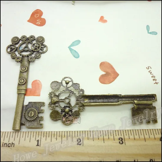 Оптовая продажа 12 шт. винтажные подвески в виде ключа подвеска античная бронза