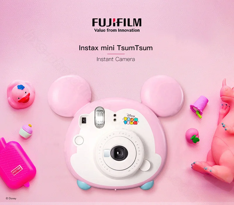 Оригинальная камера Fuji, милая розовая фотокамера Fujifilm Instax mini TSUM, моментальная пленка для печати, фотопленка, камера для фотосъемки