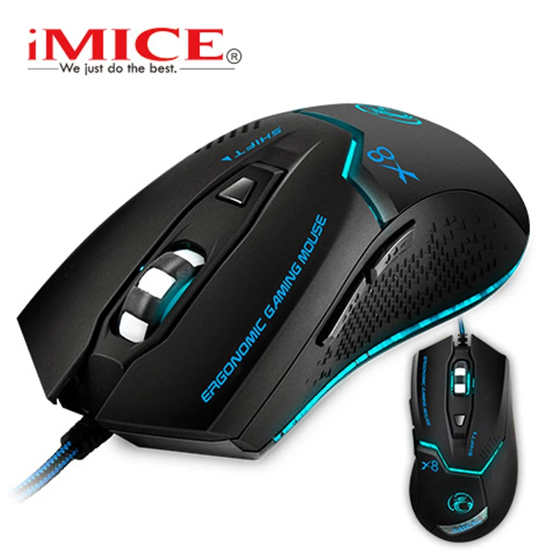 IMICE X8 игровая мышь проводная USB ноутбук геймер Электрический механический CF