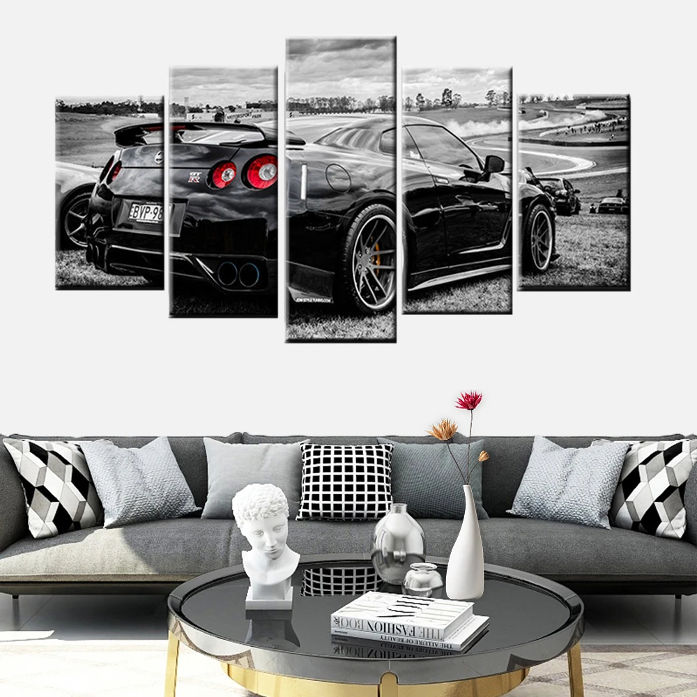 5 панель классический великолепный Nissan Gtr спортивный автомобиль картина стены