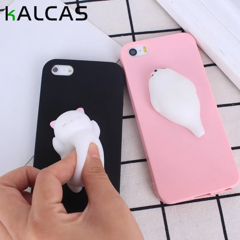 Мягкие игрушки чехол для телефона iPhone 6 6S Plus s Мягкий пищалка 3D силиконовый с