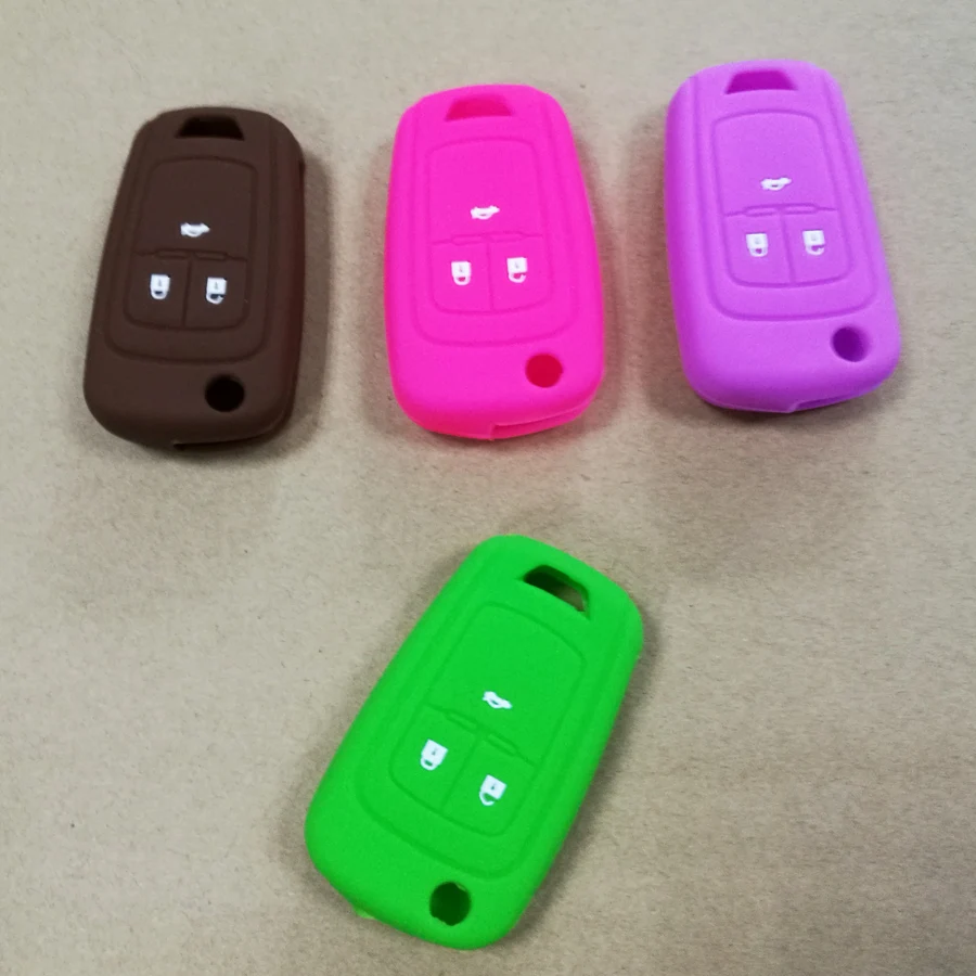 50pcs 13 color Car silicone key case cover For Chevrolet Cruze Aveo Orlando for Opel Buick flip remote 3 button | Автомобили и
