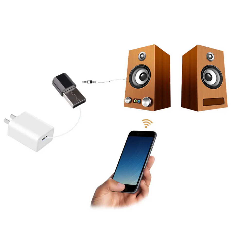 USB Wireless Bluetooth 3.5mm AUX Audio Sound Stereo Music Receiver Adapter | Электроника