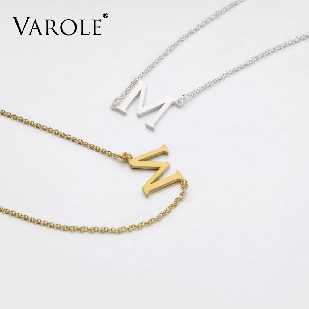 Varole New Arrival Gold Color Letter M Necklace Pendant for Women Silver Necklaces &amp Pendants Charms Jewelry Making suspensions |