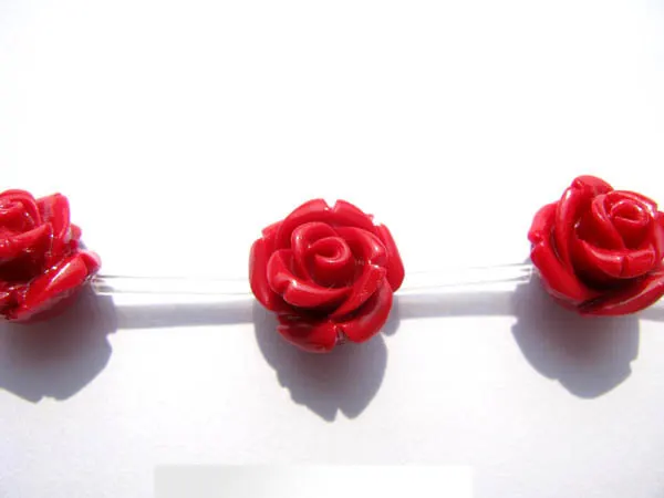 

10mm 120pcs ,high quality turquoise florial flowers rose petal hot red colorful cabochons jewelry beads