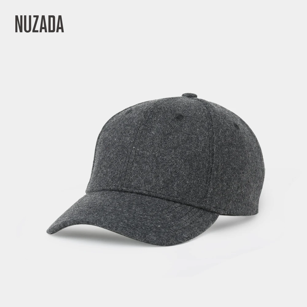 

Brand NUZADA Autumn Winter Keep Warm Snapback Bone Men Women Baseball Caps Hats Cap Simpl Color Black Grey Woolen