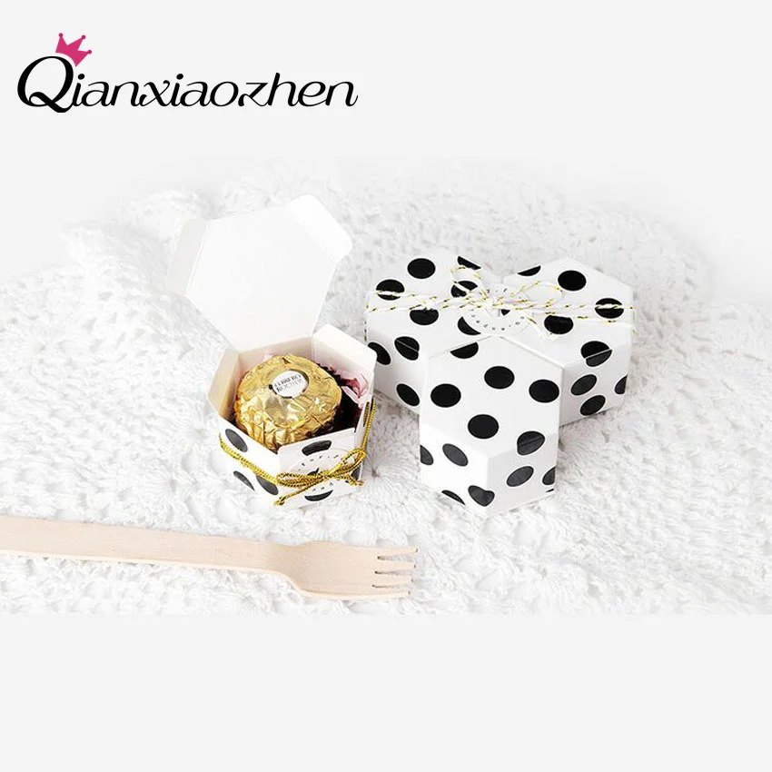 Qianxiaozhen 50 шт. Шестигранная коробка свадебные коробки для конфет сувениров