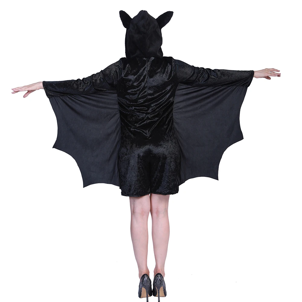 Карнавальный черный костюм вампира летучая мышь на Хэллоуин для женщин