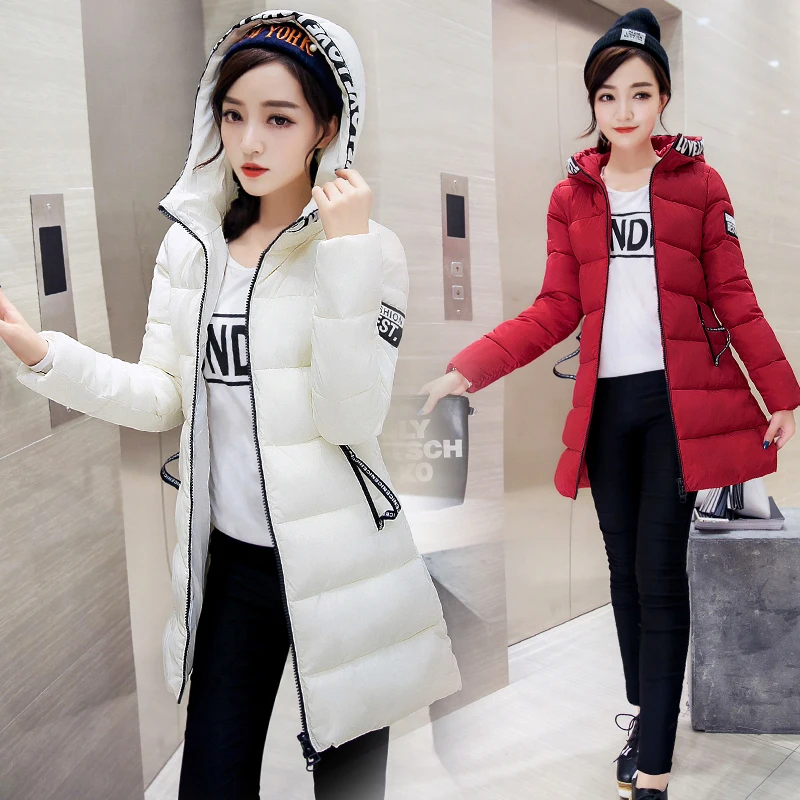 KUYOMENS осенне-зимняя куртка женская толстая с капюшоном хлопковой подкладкой