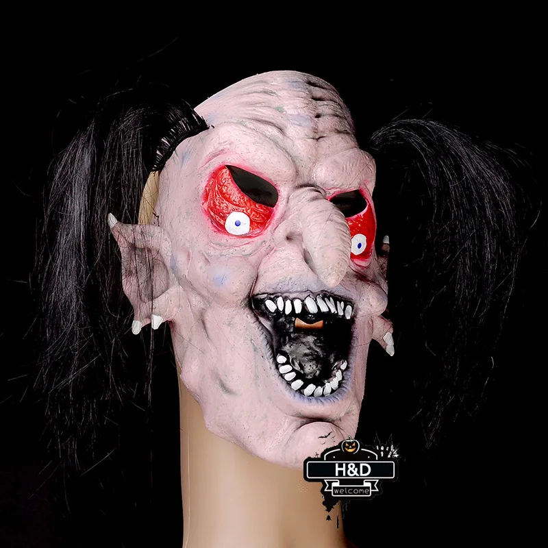 H & D латексные маски на Хэллоуин реквизит страшные для взрослых красные глаза