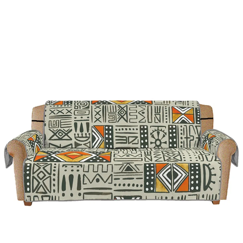 Чехол для дивана с таинственным принтом в скандинавском стиле серый