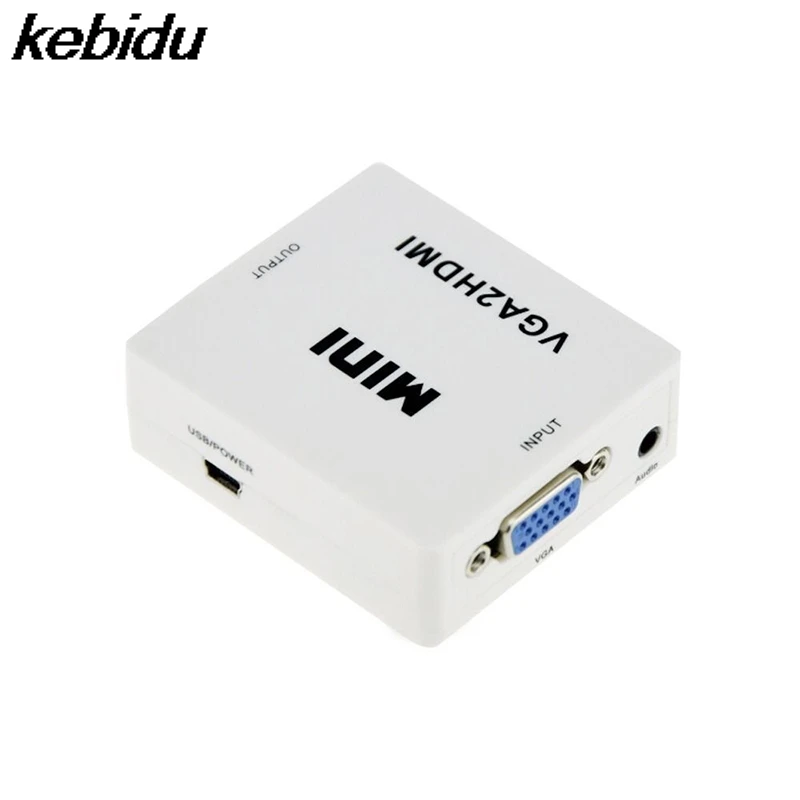 Разъем адаптера kebidu 1080P для проектора ПК ноутбука HDTV с HDMI2VGA конвертером Mini VGA