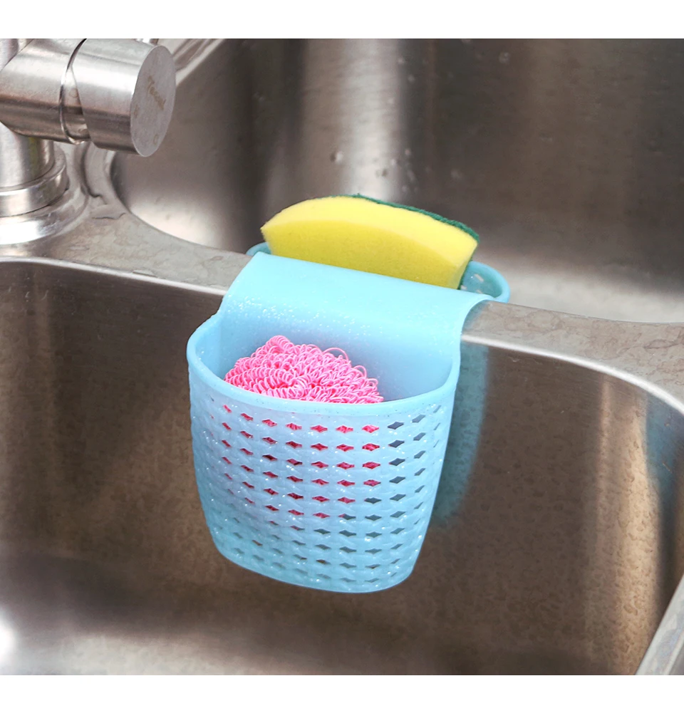 BNBS Kitchen Sponge Drain Holder Wheat Fiber Sponge Storage Rack Basket Wash Cloth Or Bathroom Soap Shelf Organizer Accessories