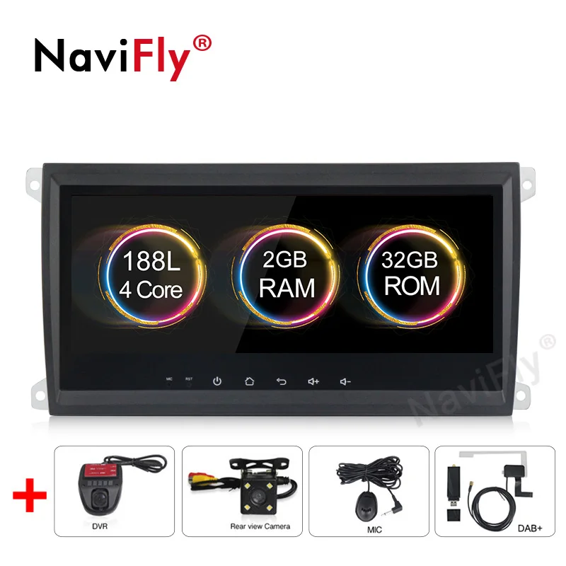 dvd Camera DVR DAB Новинка! Android 9,1 2+ 32G автомобильное радио для Porsche Cayenne S GTS 2003-2010 мультимедийный плеер wifi Аудио FM BT RDS USB gps навигация - Цвет: dvd Camera DVR DAB