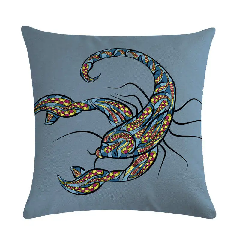 Aries Leo Virgo Cushion Cover 12 Constellations Case Home Decorative 45x45cm Pillow Cotton Linen Pillowcase | Дом и сад