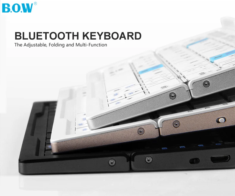 B. O. W ультра тонкая Мини Складная Bluetooth клавиатура для iPhone X 8 7 6S 6 Plus, iPad Mini/Pro/Air, samsung смартфонов, черный