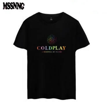 Новинка 2017 Мужская футболка рок Coldplay группа свободный стиль с коротким рукавом