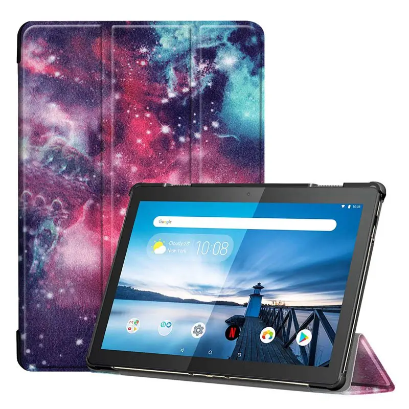 Чехол из искусственной кожи для lenovo Tab M10 TB-X605F TB-X605L, Тонкий Магнитный чехол-подставка для планшета lenovo M10, чехол+ ручка-пленка - Цвет: YHX
