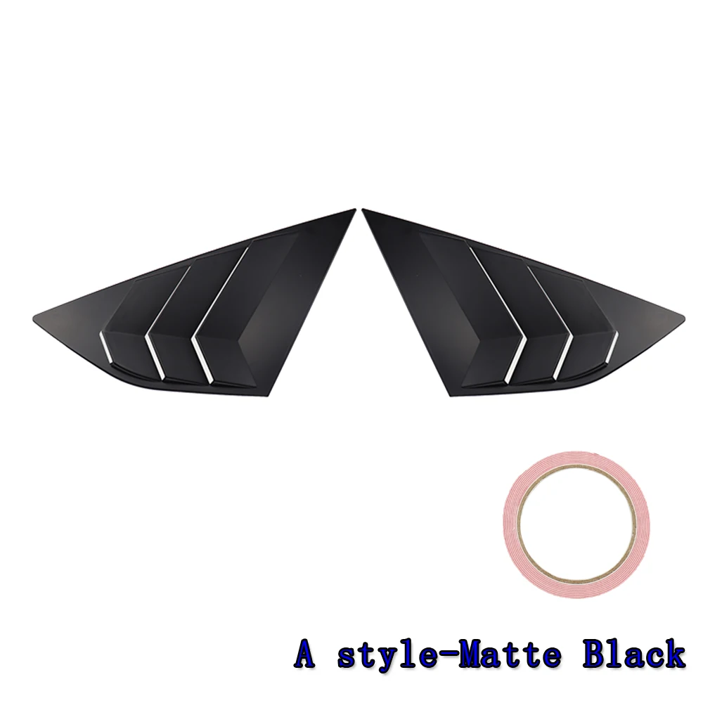 A style Matte Black Задний боковое окно жалюзи 2 шт./компл. Панель боковые вентиляционные крышки Стикеры Накладка для Ford Focus 12-18 ST RS хэтчбек углеродного волокна из АБС-пластика - Цвет: A style Matte Black