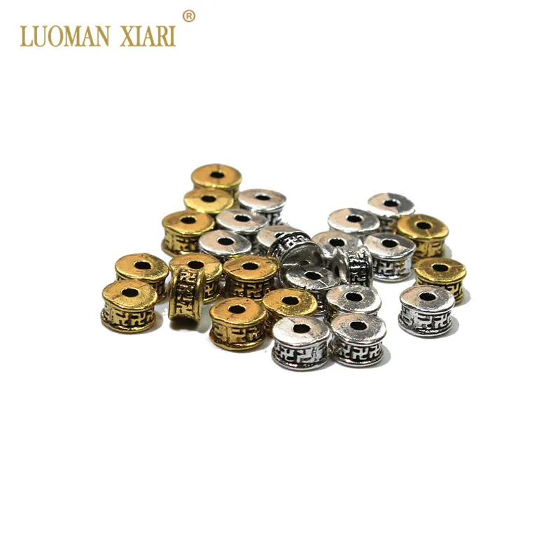 Wholesale 20/50 pcs Lot Vintage Golden Silvery Alloy Beads Buddha Wheels Charms DIY For Jewelry Making Bracelet 6 mm | Украшения и