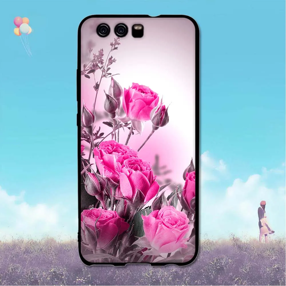 Чехол для huawei P10 силиконовый чехол телефона Funda P 10 задняя крышка мягкий TPU черный 3D