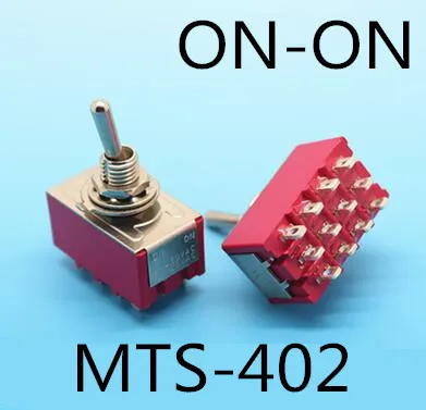 MTS-402 6 мм 3Pin 6Pin 9Pin кулисный переключатель включения-ВКЛ/ВКЛ-ВЫКЛ-на тумблер MTS-102/103/202/203/402/403 - Цвет: MTS-402
