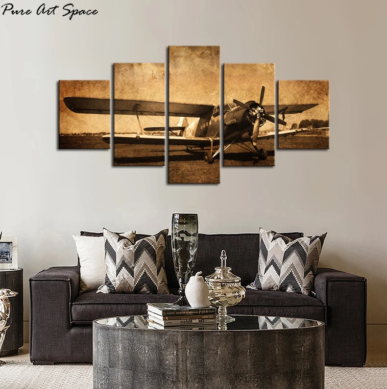 

Airplane Canvas Printed Wall Art Airplane Poster Old Paper Airplane Pictures Aircraft Pictures Paintings Artwork for Home Decor