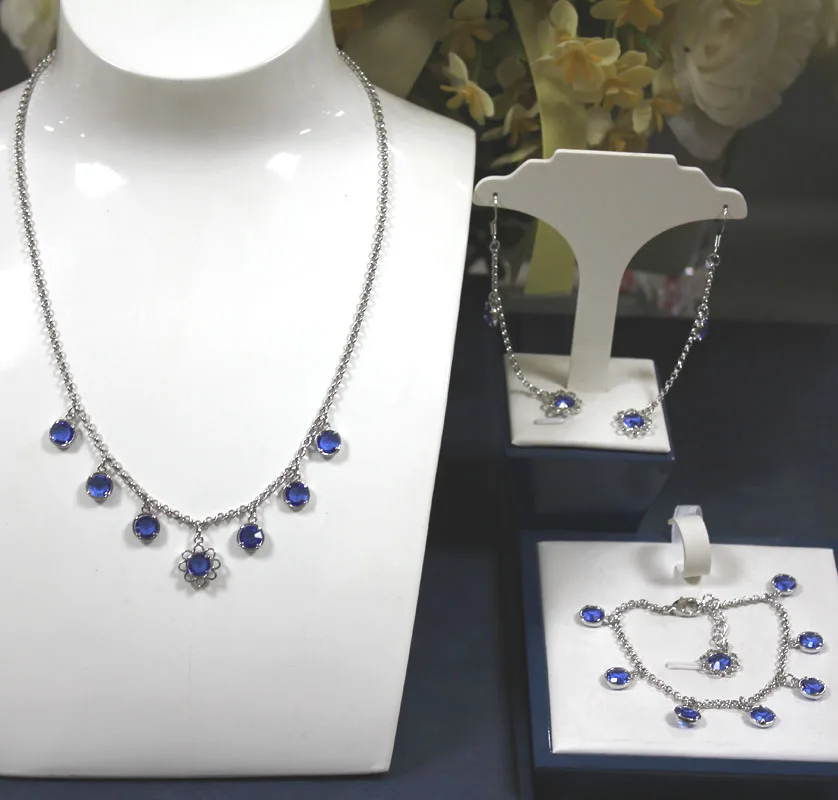 

2020 New Fashion Romantic Crystal Jewelry Sets For Women Bracelet + Necklace SQT0011