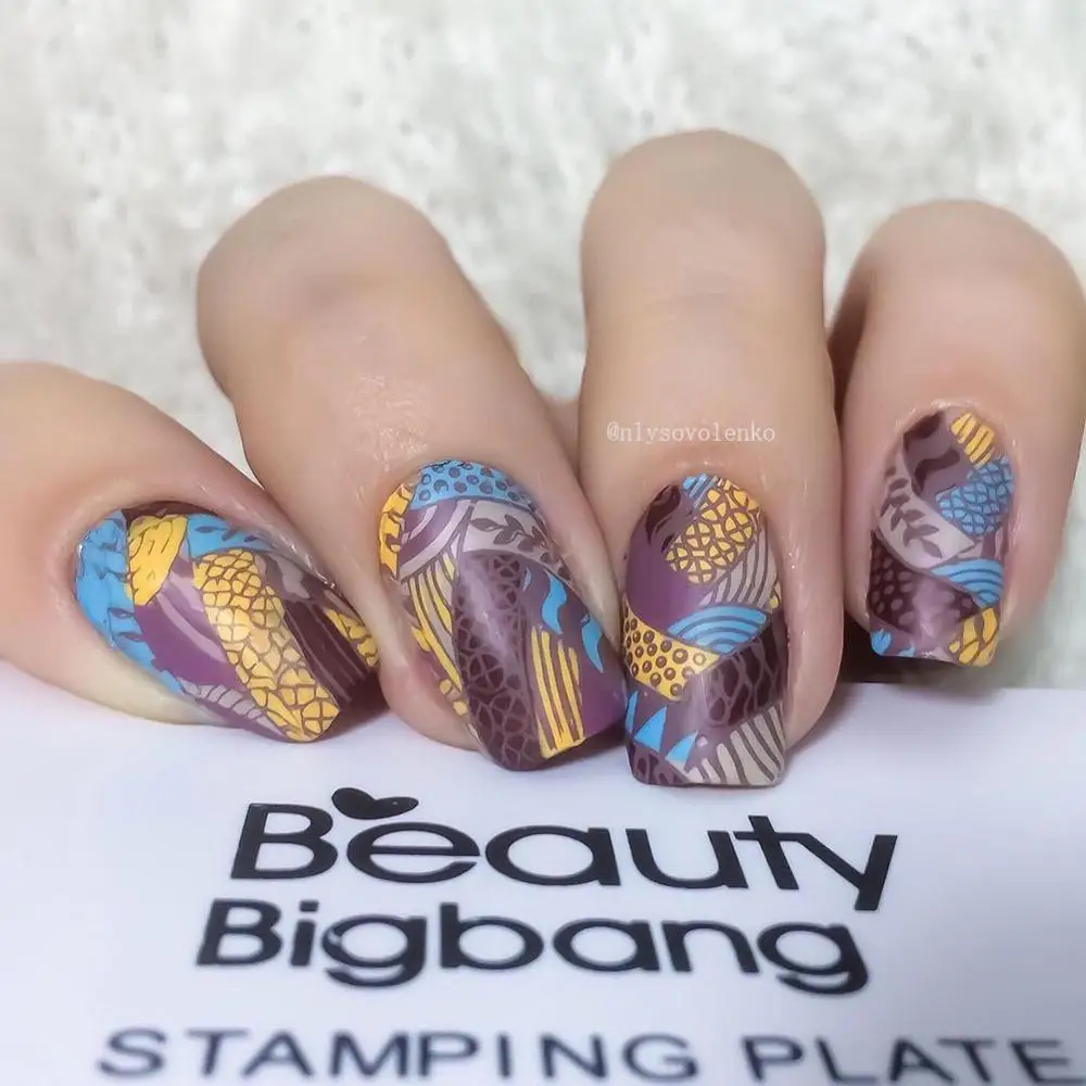 1 шт. BeautyBigBang XL 039 вихревые пластины для ногтей штамп трафарет для штамповки 3D формы Геометрическая Печать