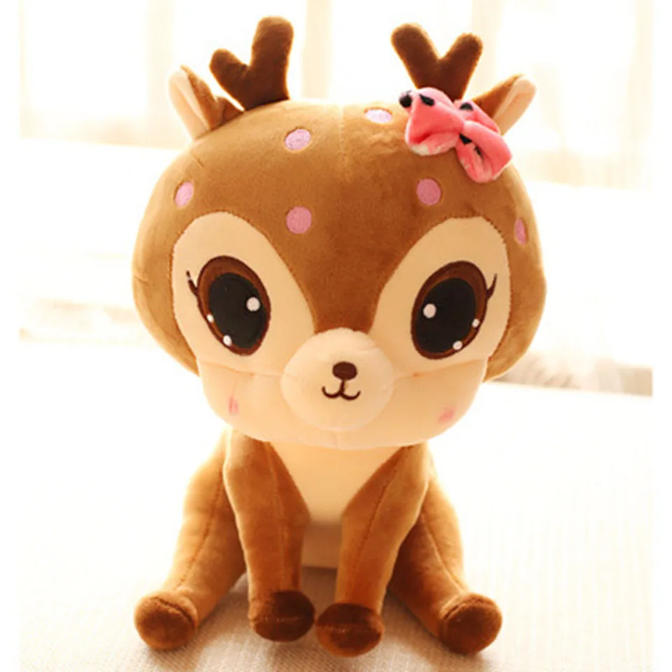 30 см плюшевые игрушки мягкие большие глаза олененок животных куклы милые Sika Kawaii