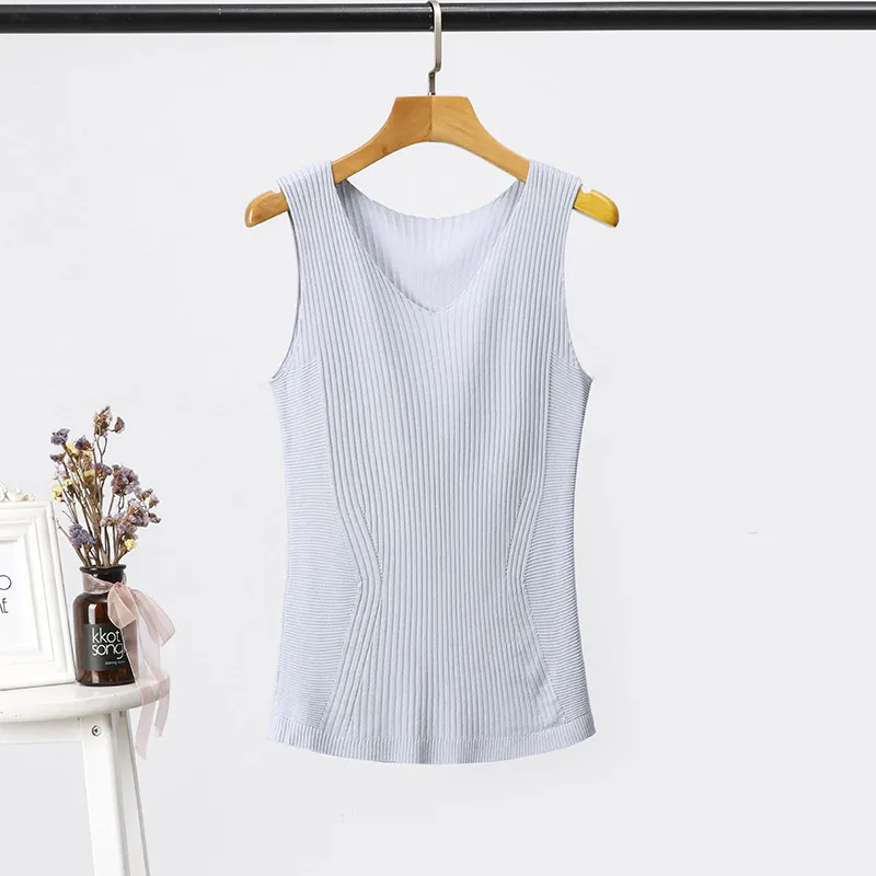 Женские майки с v образным вырезом майка без рукавов летний топ эластичные