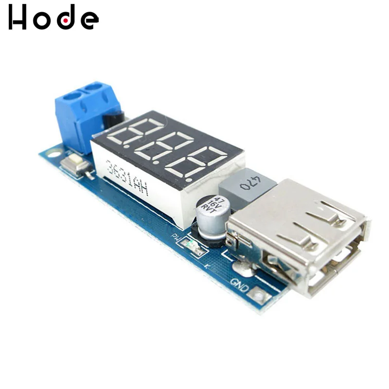4 5 40V 2in1 DC 5V 2A USB Зарядное устройство понижающий преобразователь вольтметр
