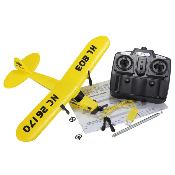 HuaLe HL803 PIPER J3 CUB NC26170 пульт дистанционного управления RC Самолет RTF самолет