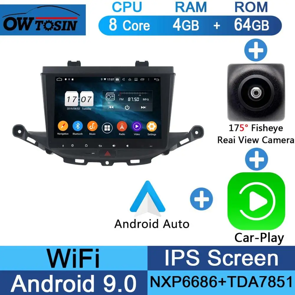 Fisheye Carplay n A " ips Восьмиядерный 4 Гб ОЗУ+ 64 Гб ПЗУ Android 9,0 автомобильный dvd-радиоплеер gps для Opel Astra K DSP CarPlay Parrot BT Adas - Цвет: Fisheye Carplay n A